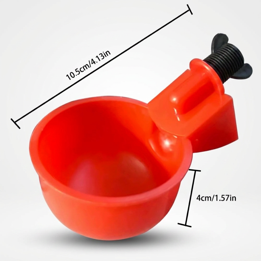 Abreuvoir godet CLARIS Gouttes rouge avec raccord fileté et joints