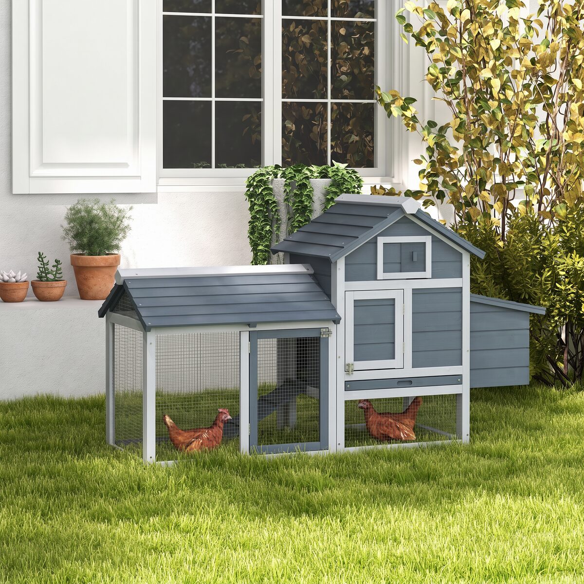 Poulailler CLARIS Cottage installé dans un jardin
